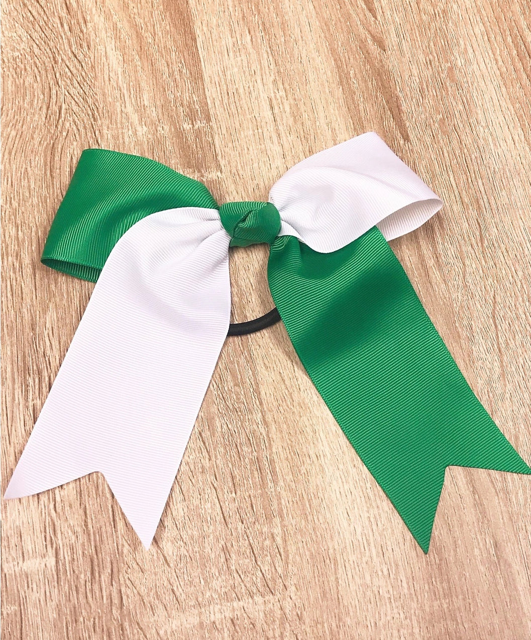 Cheer Squad Bows - Green/White - Revel Boutique