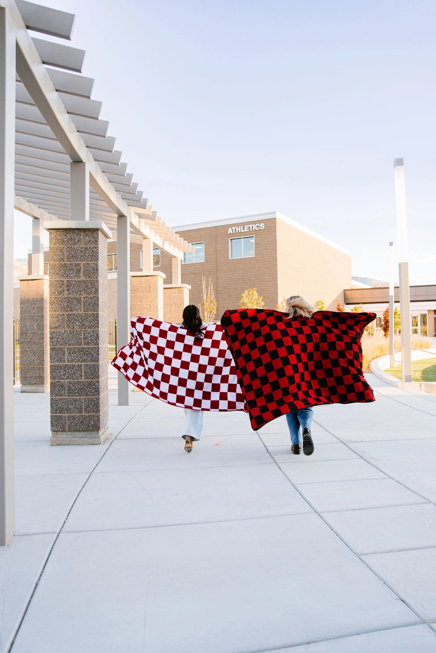 Artisan Red/White Pipermoon: Adult Swaddle Stadium Blanket