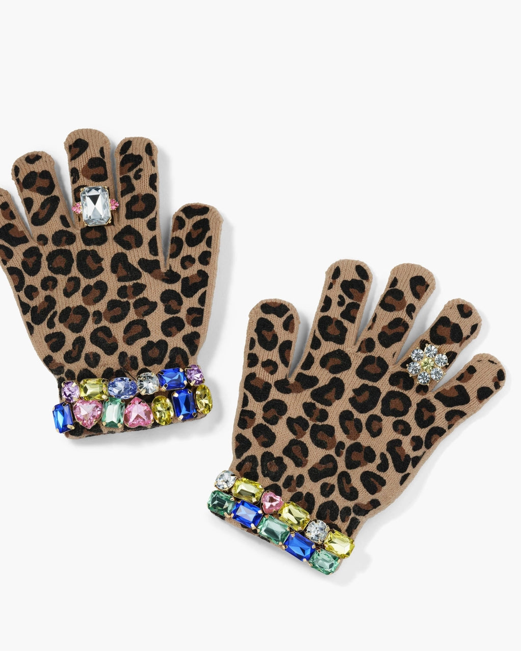 Leopard Jeweled Kids Gloves