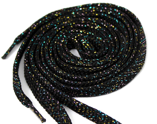 Black Sparkle Shoelaces