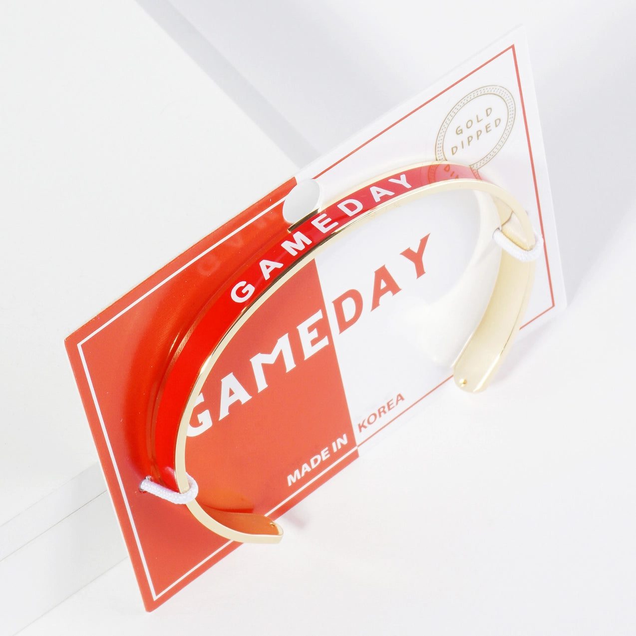 Gameday Enamel Cuff - Red/White - Revel Boutique