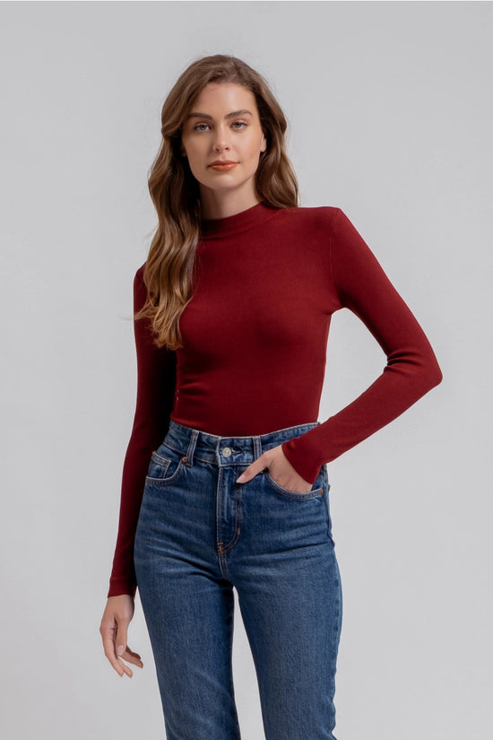 Staple Knit Mock Neck - Oxblood