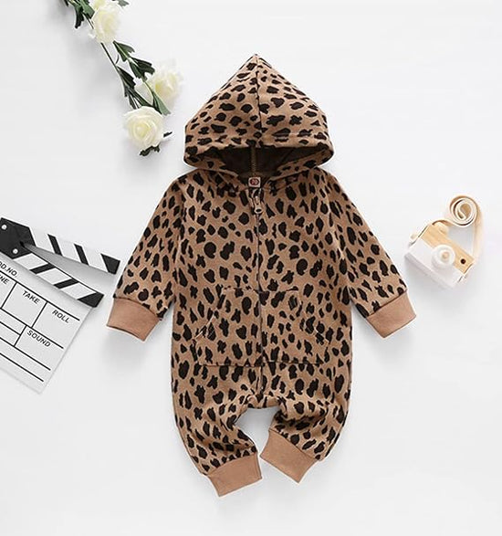 Wild Baby Leopard Hoodie Jumpsuit