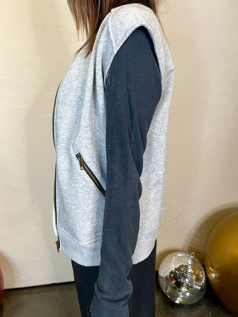 Chi Town Zip Vest - Grey