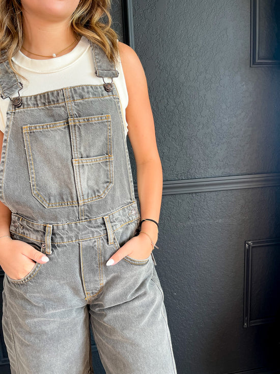 Free People: Good Luck Overall - Archive Gray - Revel Boutique