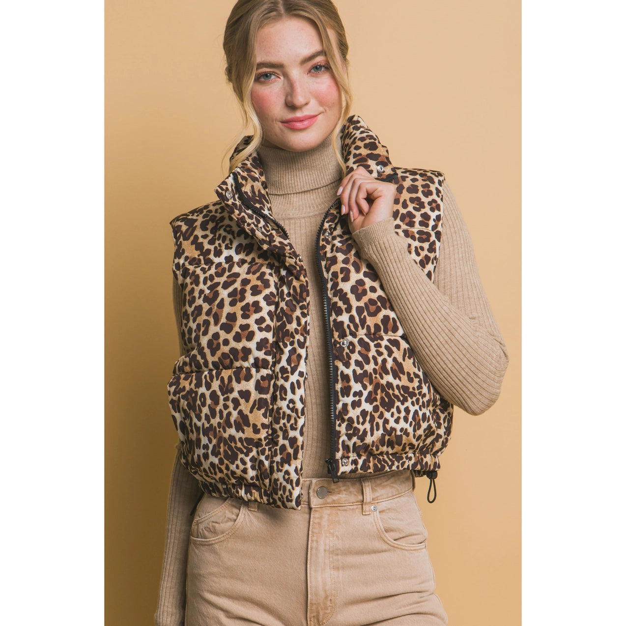 Leopard Puff Vest