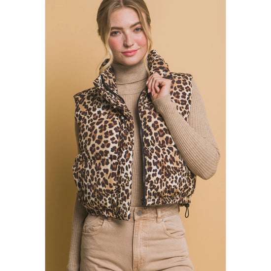 Leopard Puff Vest