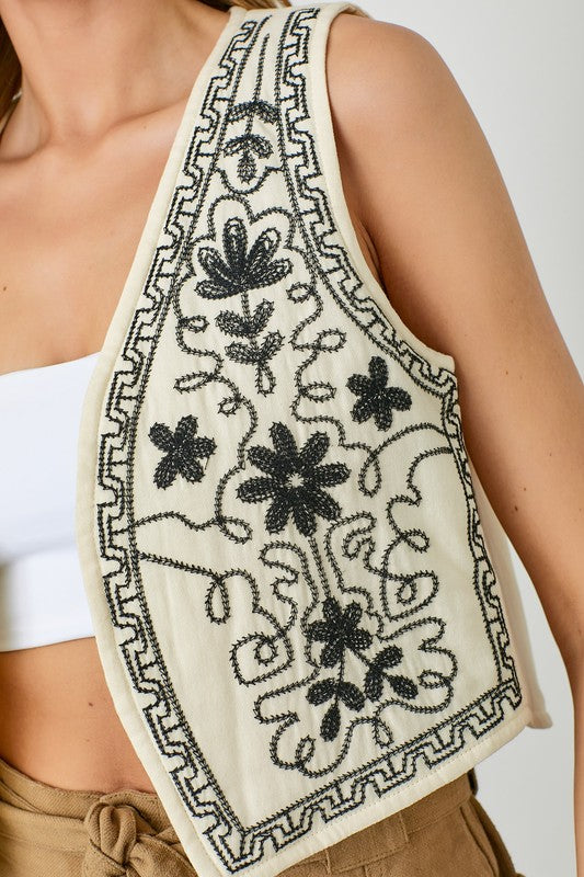 When In Rome Embroidered Vest