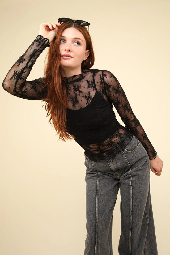 DoorBuster Layering Top - Black Lace