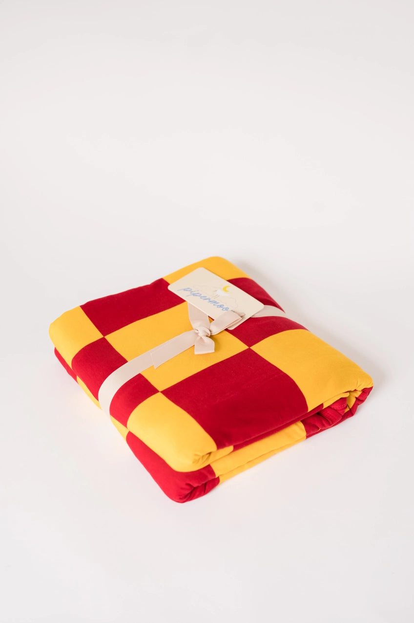 Artisan Red/Gold Pipermoon: Adult Swaddle Stadium Blanket