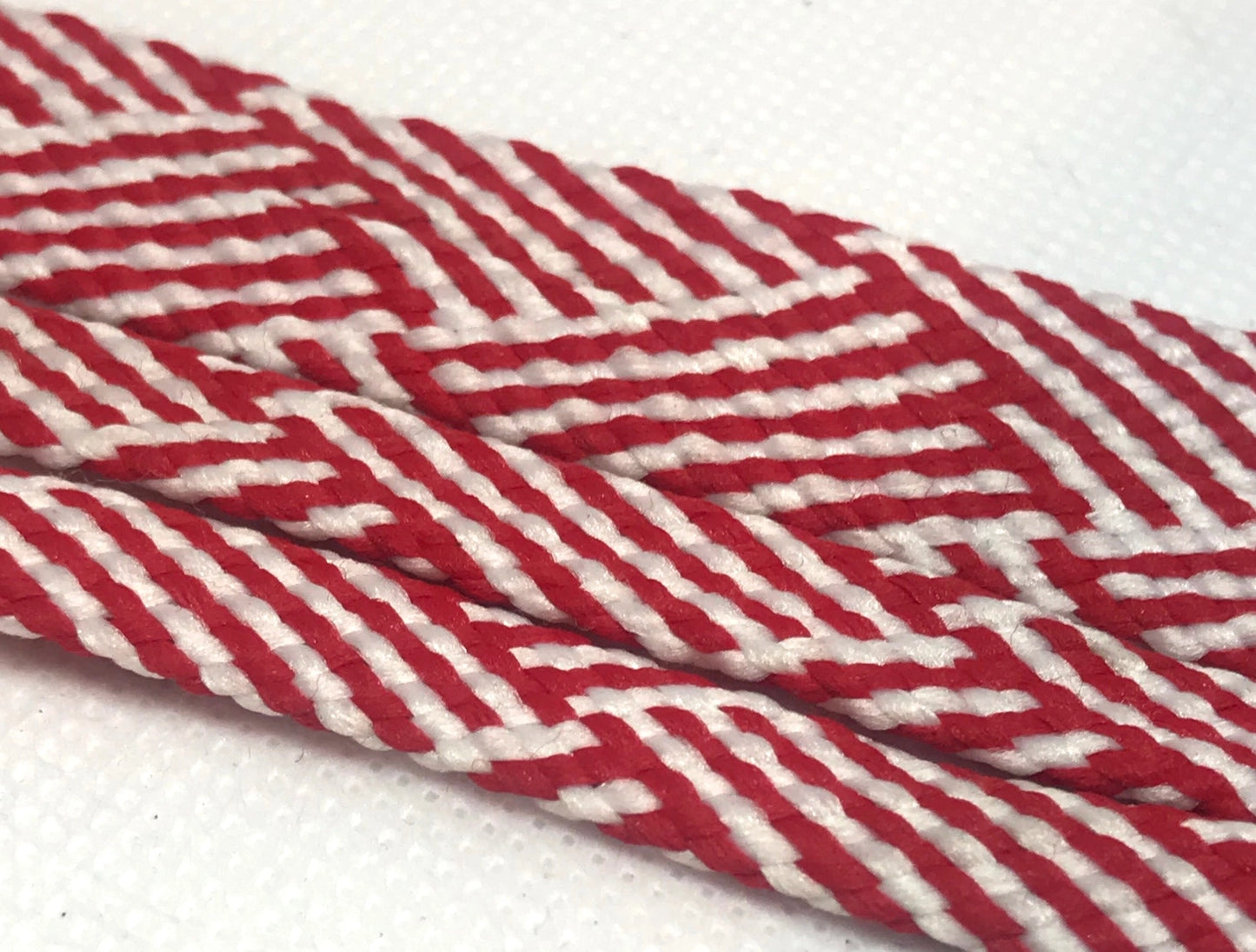 Red Herringbone Shoelaces