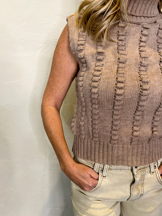 Willow Sleeveless Turtleneck - Taupe