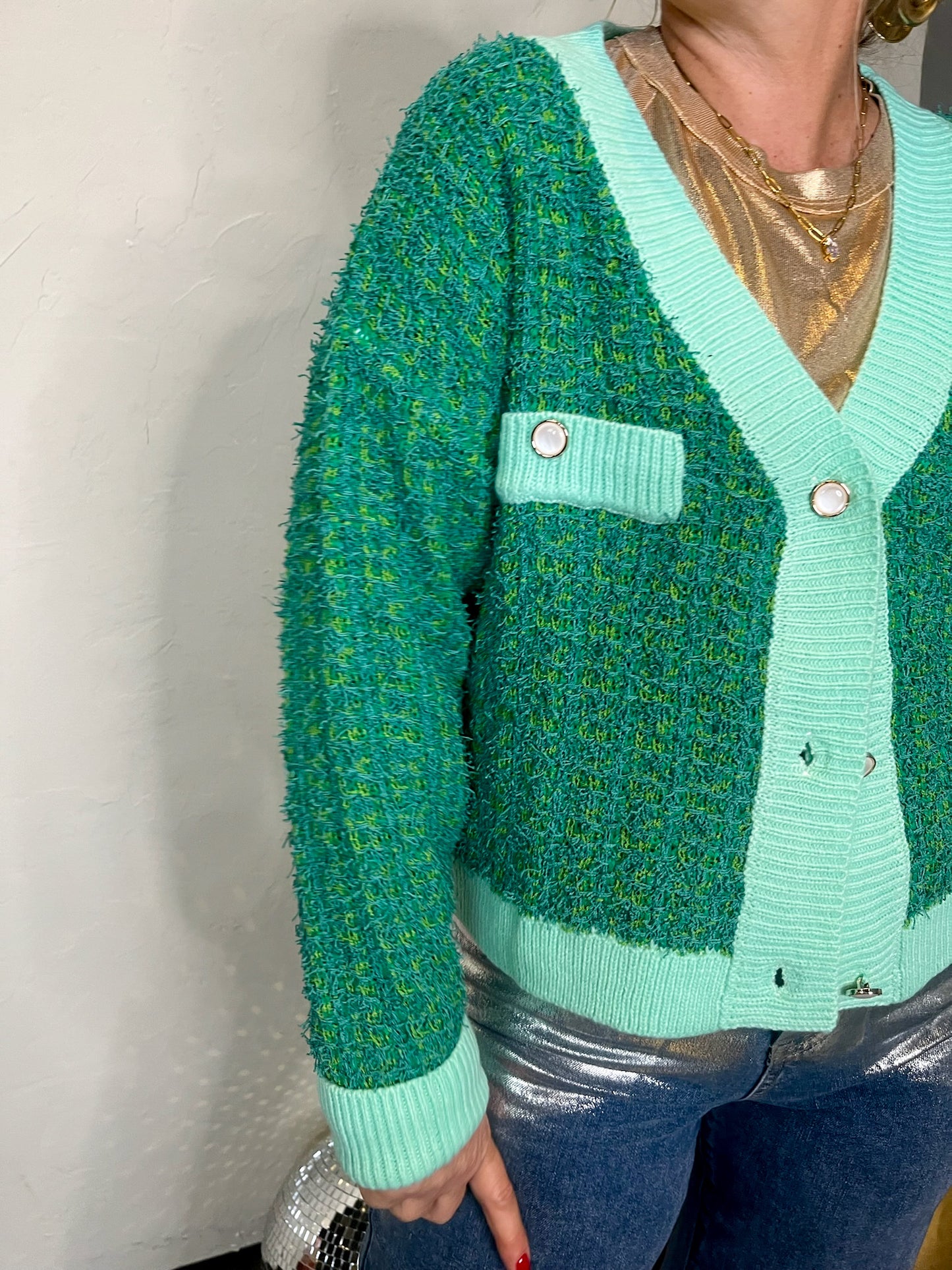 Fresh Style Cardigan - Green