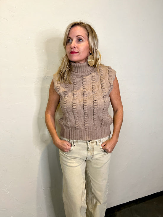 Willow Sleeveless Turtleneck - Taupe