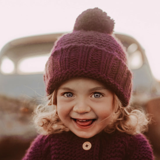 Plum Baby Beanie - Revel Boutique