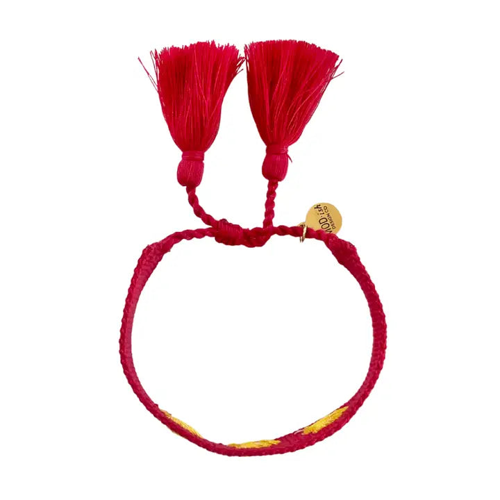 Arrowhead Embroidered Bracelet - Red