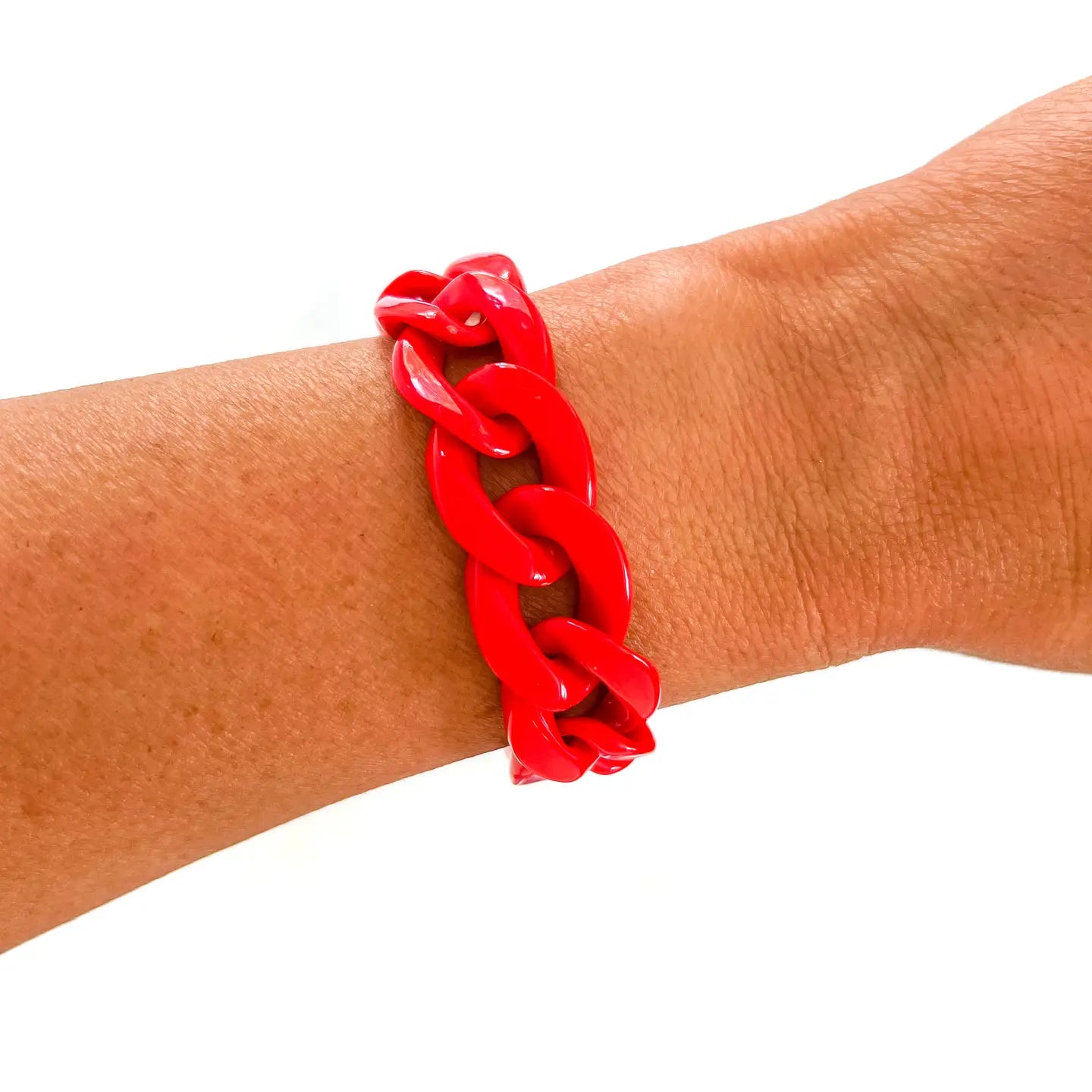 Sporty Link Bracelet - Red - Revel Boutique