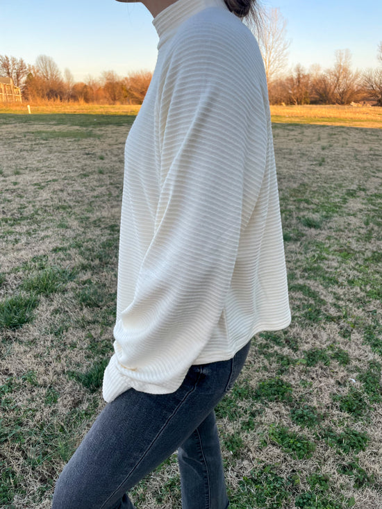 New Classic Oversized Knit Top - Cream