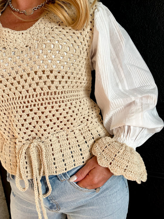 Jess Mixed Knit Top - Revel Boutique