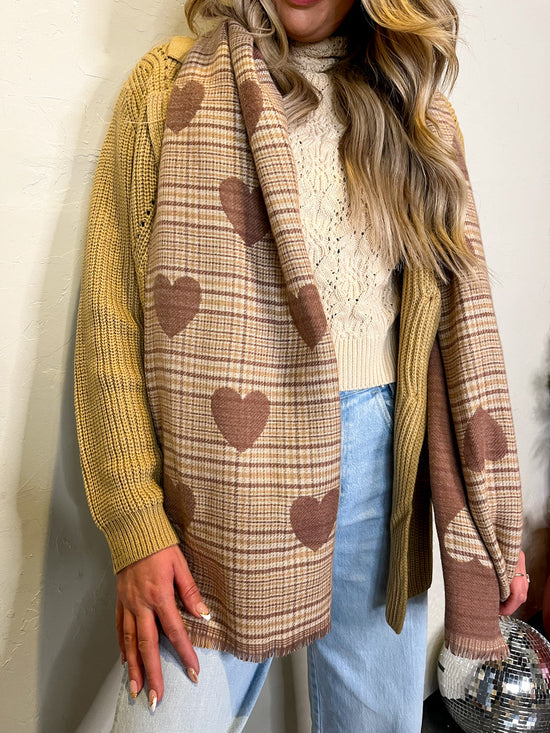 Cross Your Heart Scarf - Brown