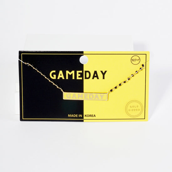 Black/Yellow Gameday Enamel Necklace - Revel Boutique