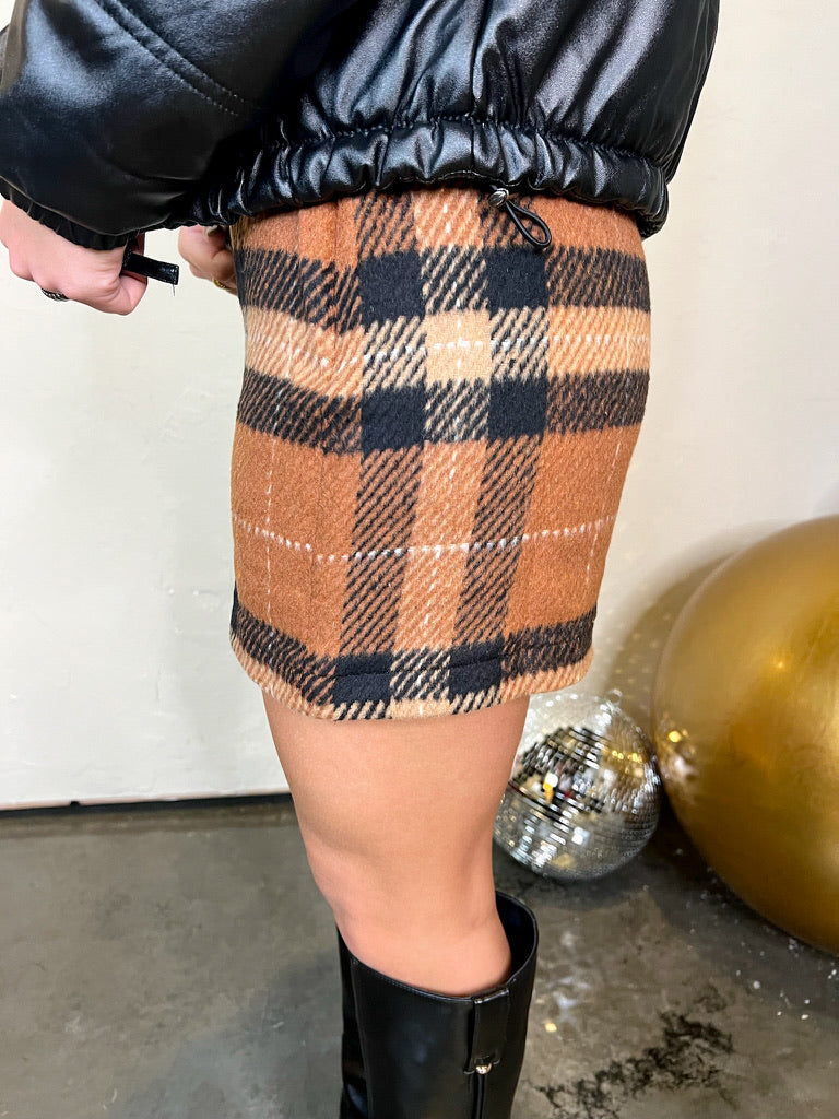 Clueless Mini Skirt - Brown