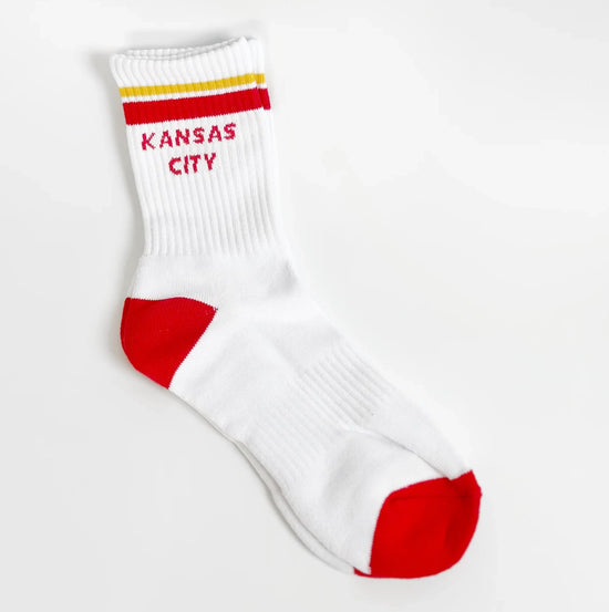 Kansas City Crew Socks-White - Revel Boutique