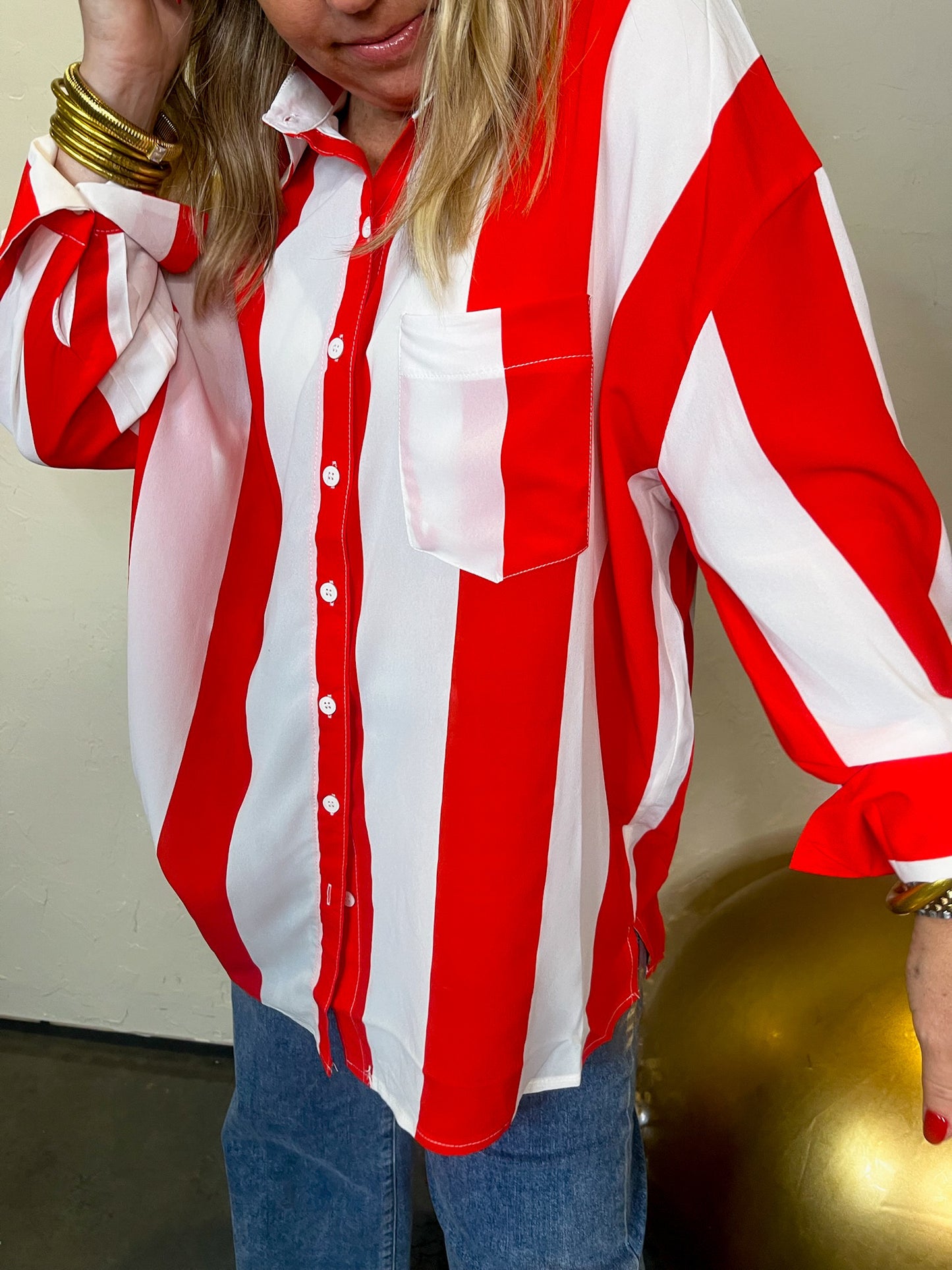 Candy Cane Kiss Blouse