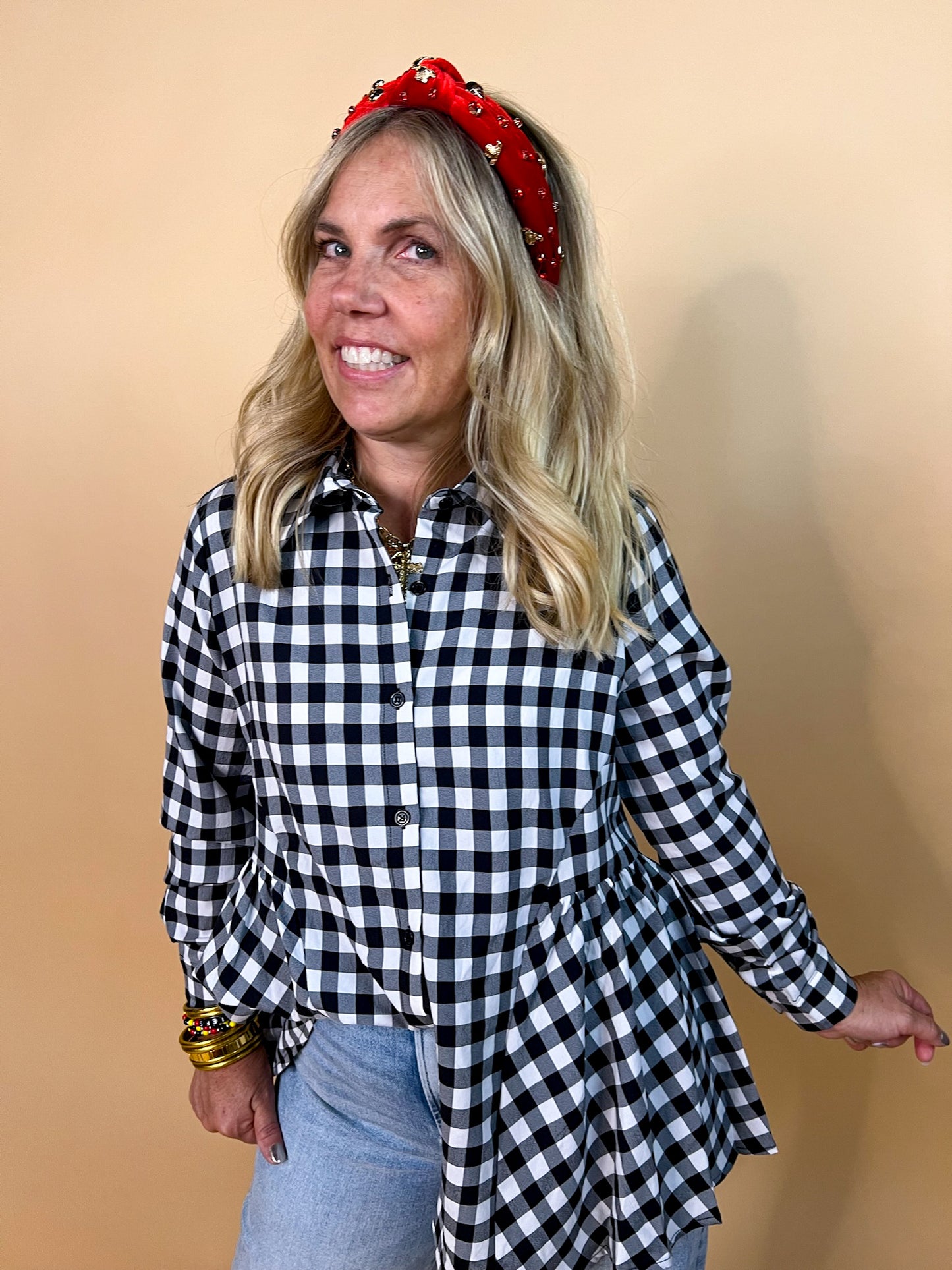 Mackenzie Black Gingham Button Down