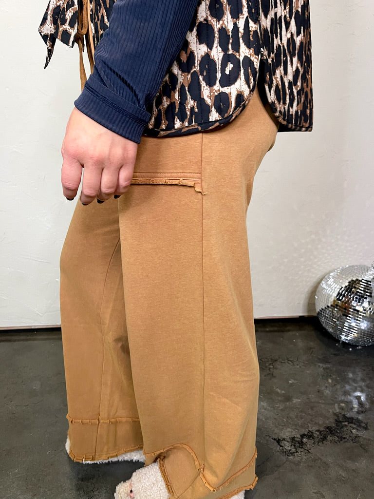 Lazy Day Chic Wide Leg Pants - Camel