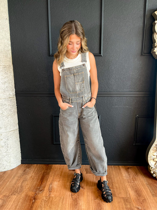 Free People: Good Luck Overall - Archive Gray - Revel Boutique