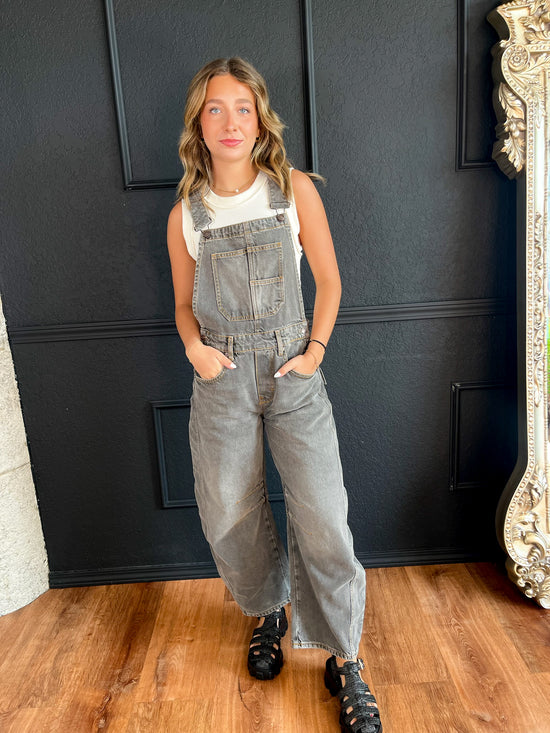 Free People: Good Luck Overall - Archive Gray - Revel Boutique