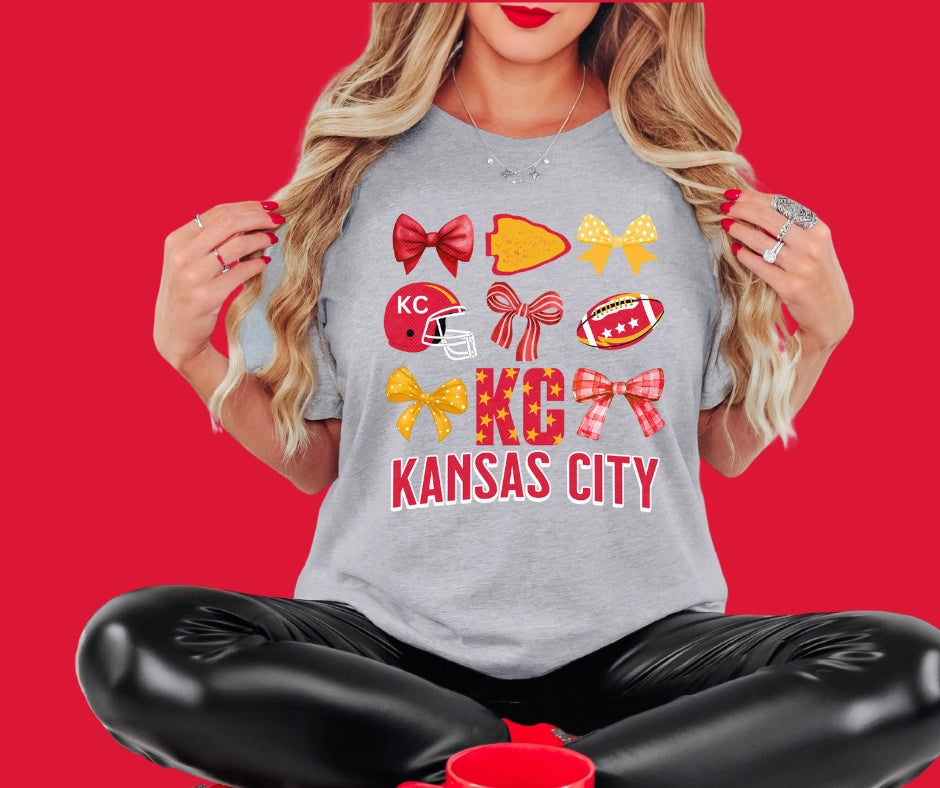 Kansas City Coquette Football Tee - Revel Boutique