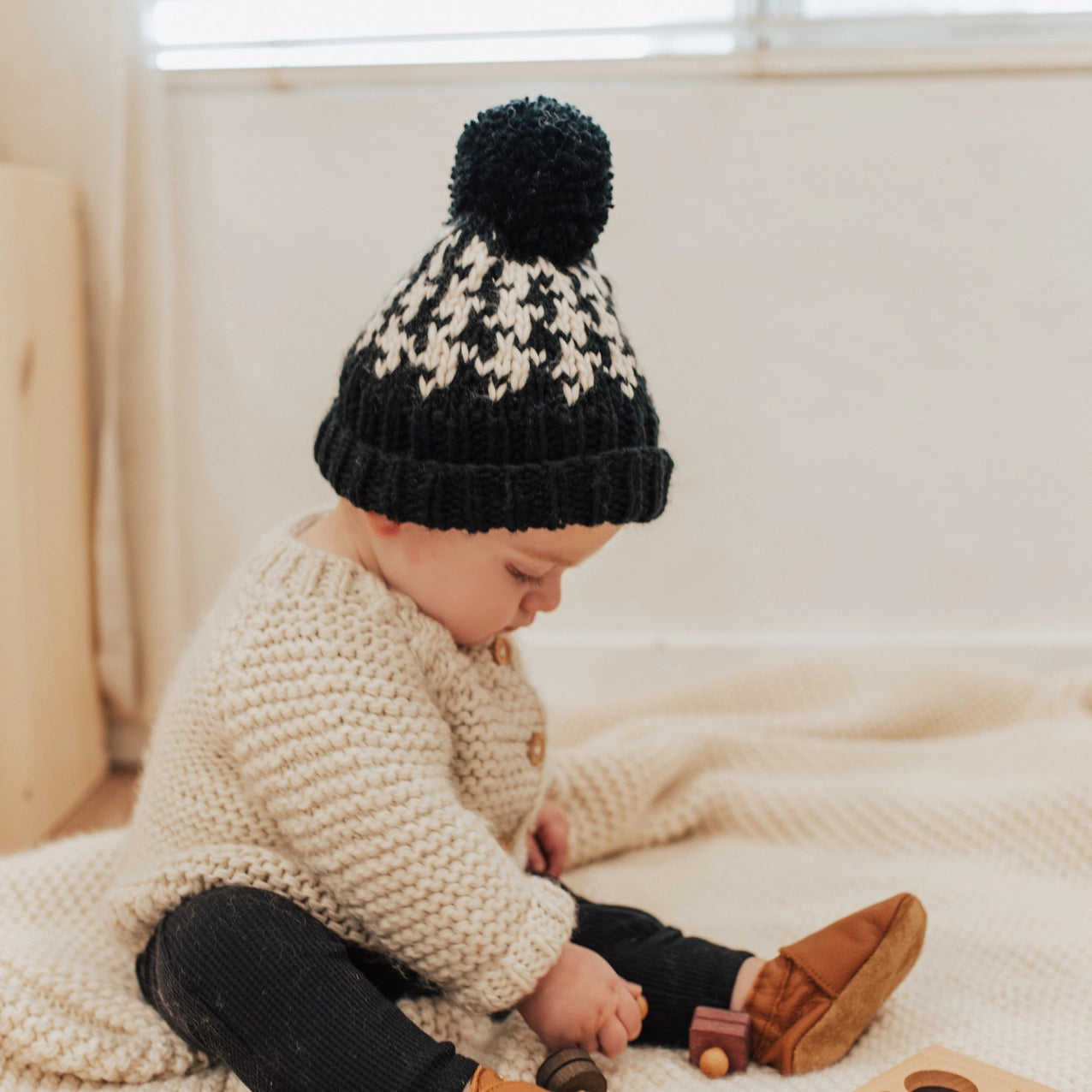 Houndstooth Baby Beanie