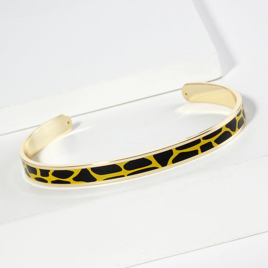 Black/Yellow Mascot Animal Print Cuff