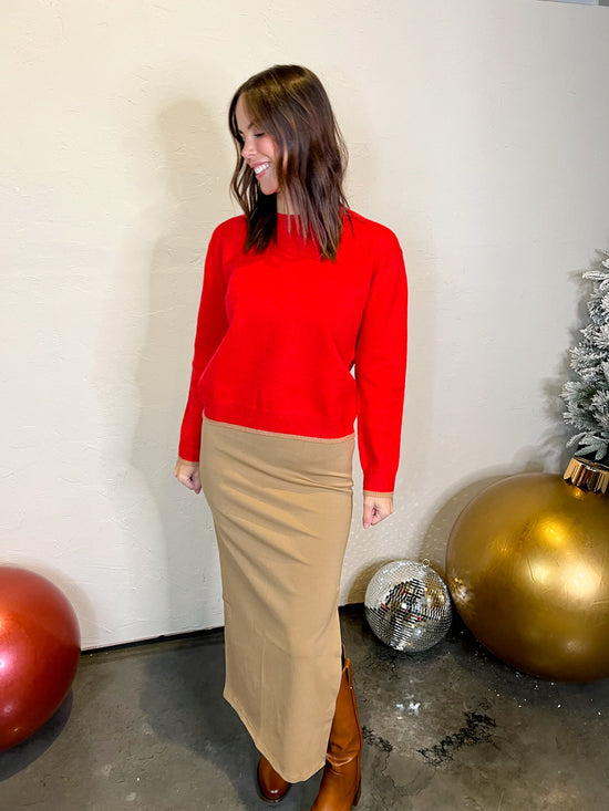 Soho Knit Midi Skirt - Camel