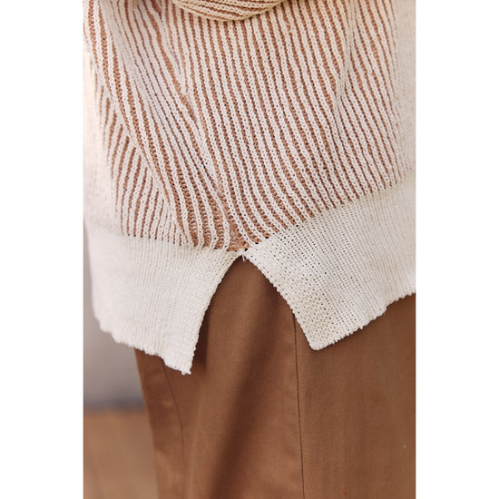 Stripes & Spice Sweater - Camel - Revel Boutique