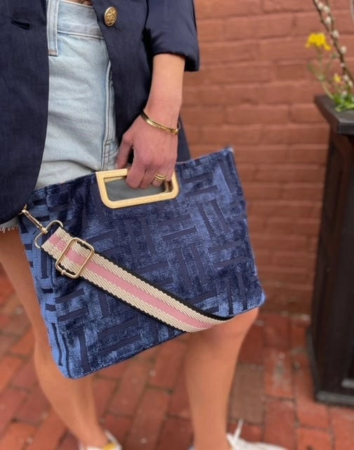 Artisan Jane Crossbody - Blue Basketweave w/Gold Adjustable