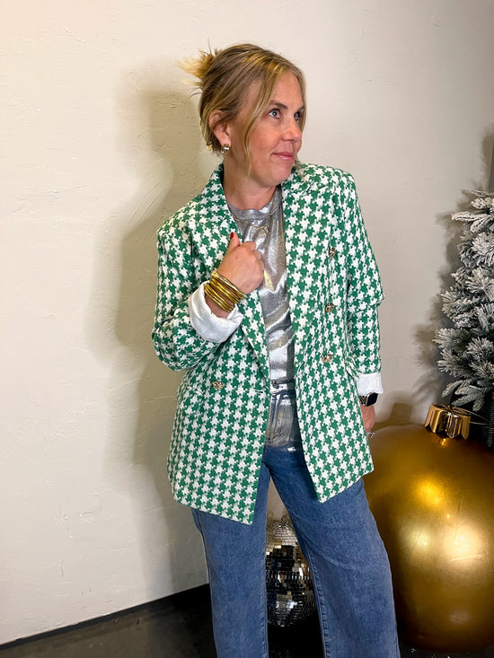 Seasons Greetings Houndstooth Blazer