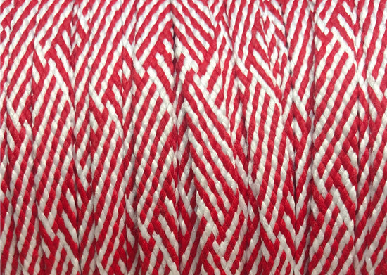 Red Herringbone Shoelaces