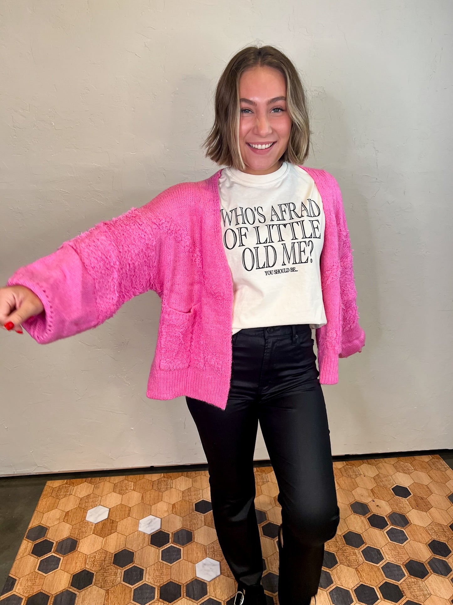 Girl Power Cardigan-Pink