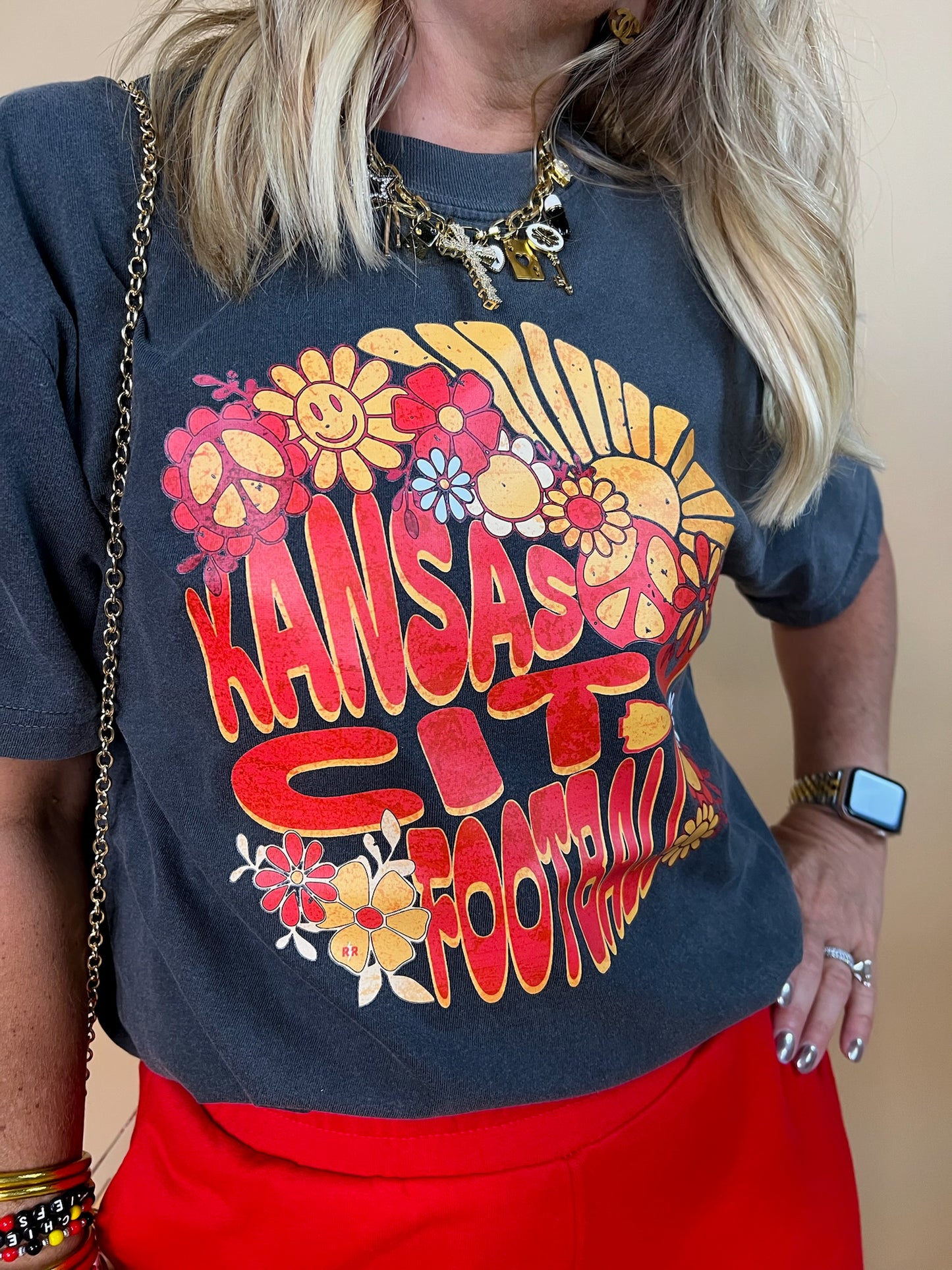 Groovy KC Football Tee - Revel Boutique