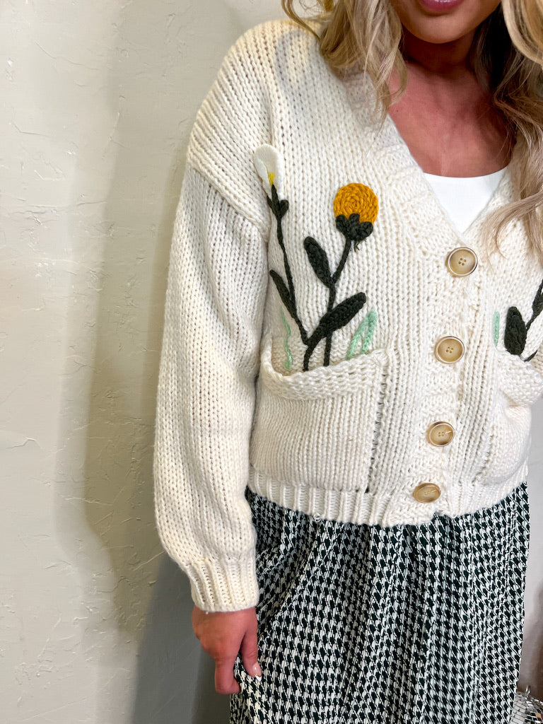 Monet Embroidered Cardigan