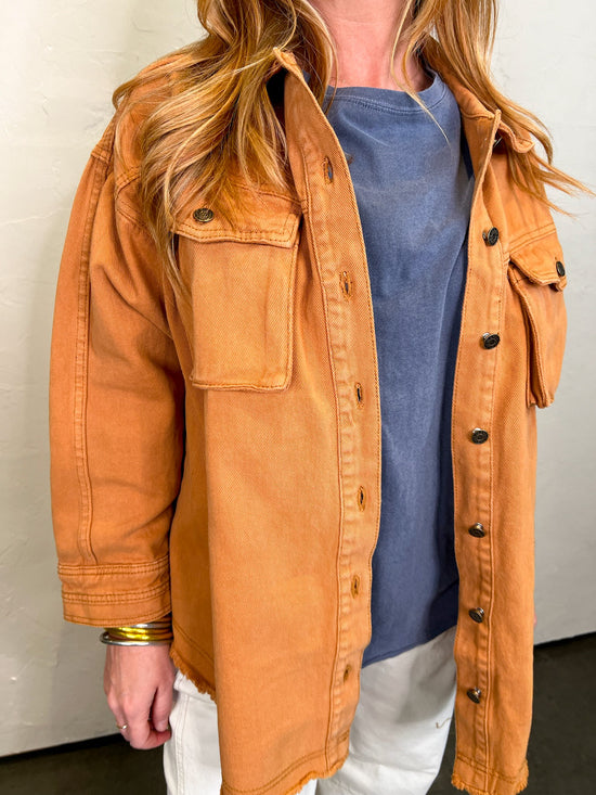 Off Duty Oversized Shacket - Camel