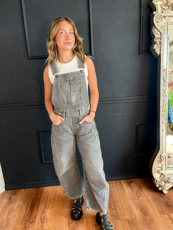 Free People: Good Luck Overall - Archive Gray - Revel Boutique