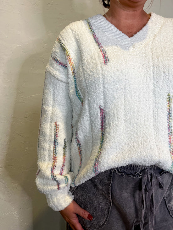 Heirloom Stripe Accent Sweater