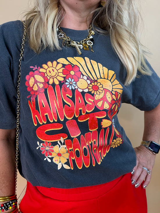 Groovy KC Football Tee - Revel Boutique