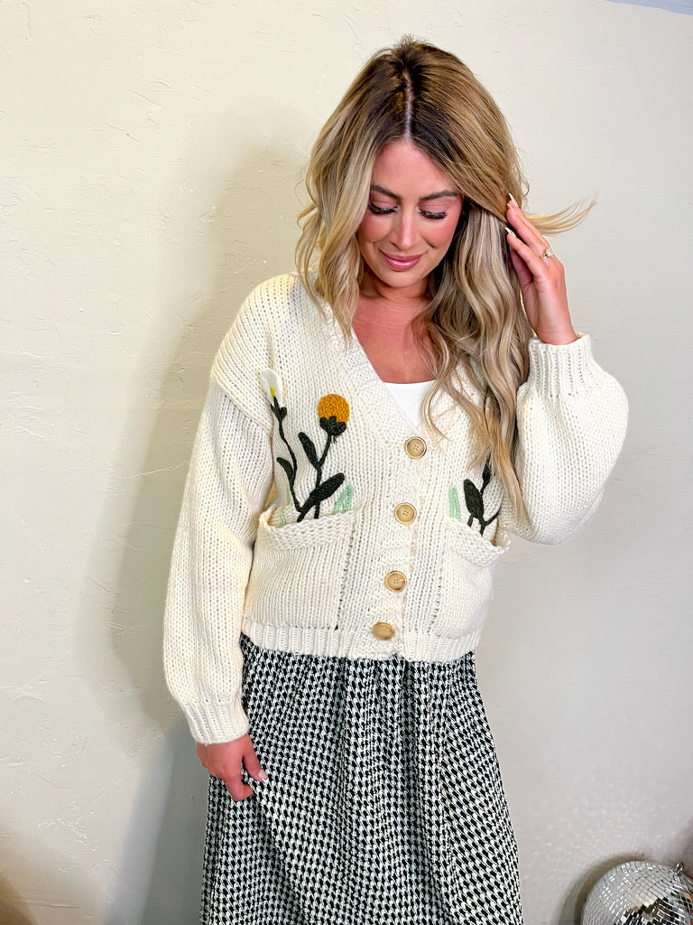 Monet Embroidered Cardigan