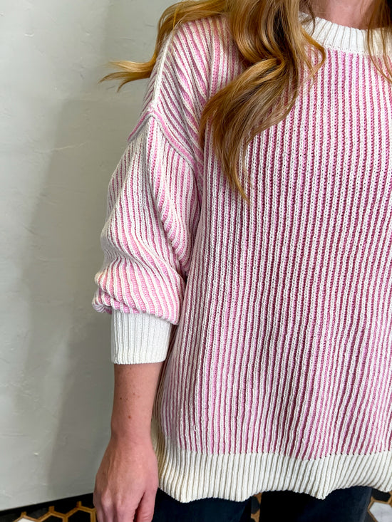 Stripes & Spice Sweater - Pink