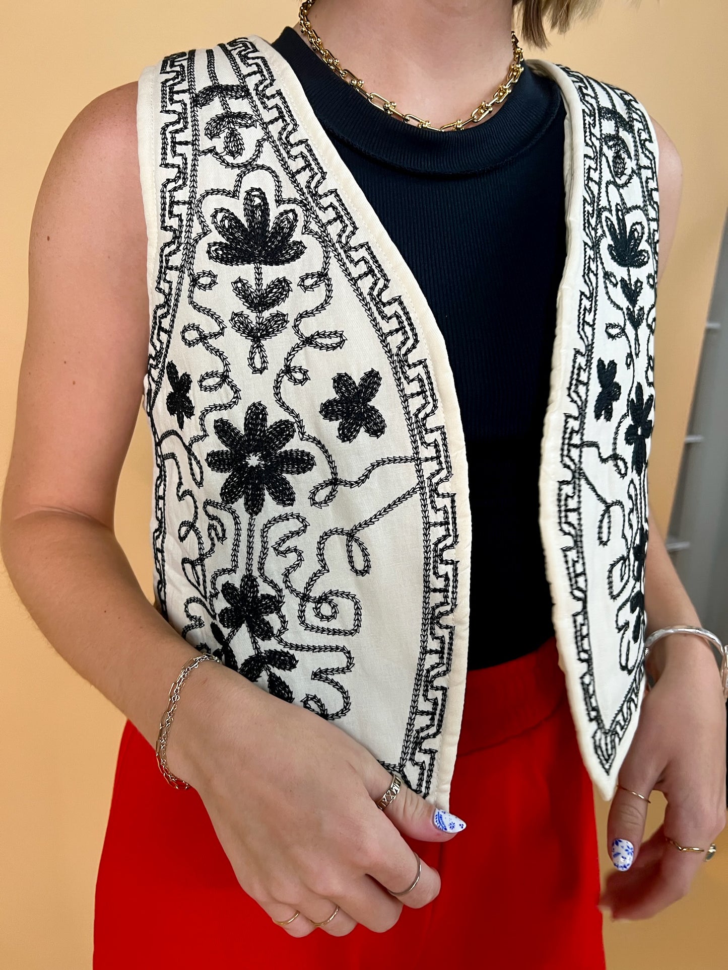 When In Rome Embroidered Vest